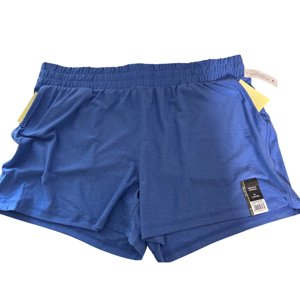 Athletic Works 2-Piece Set Women XL Blue Heather Tee Shorts Moisture Wicking NEW - Picture 3 of 14